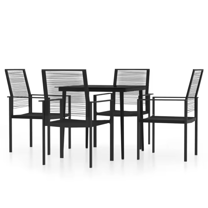 vidaXL Juego de comedor para jardín 5 piezas negro - 1