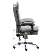 vidaXL Silla de oficina de masaje de cuero sintético gris antracita - details 5