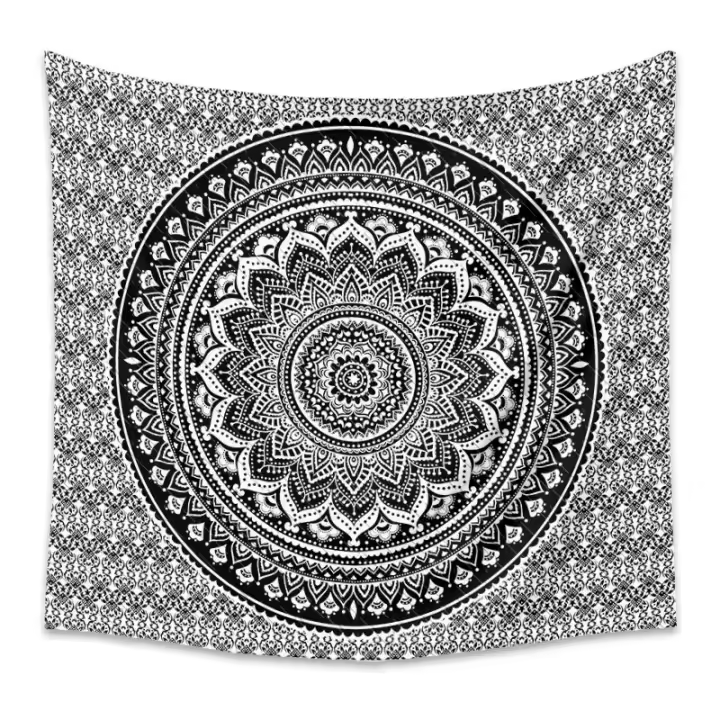 Tapiz de mandala de algodón para colcha, manta de picnic, decoración de pared para dormitorio, estilo hippie, 200 x 150 - 1
