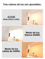 Lámpara De Escritorio LED Recargable USB 4800mAh Toque Protección Ocular 3 Colores Dimmer Continuo Luz Nocturna Para Estudio Lectura - details 6