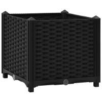 vidaXL Arriate 40x40x38 cm polipropileno Color Gris oscuro,  Marrón,  Negro y mas - details 4