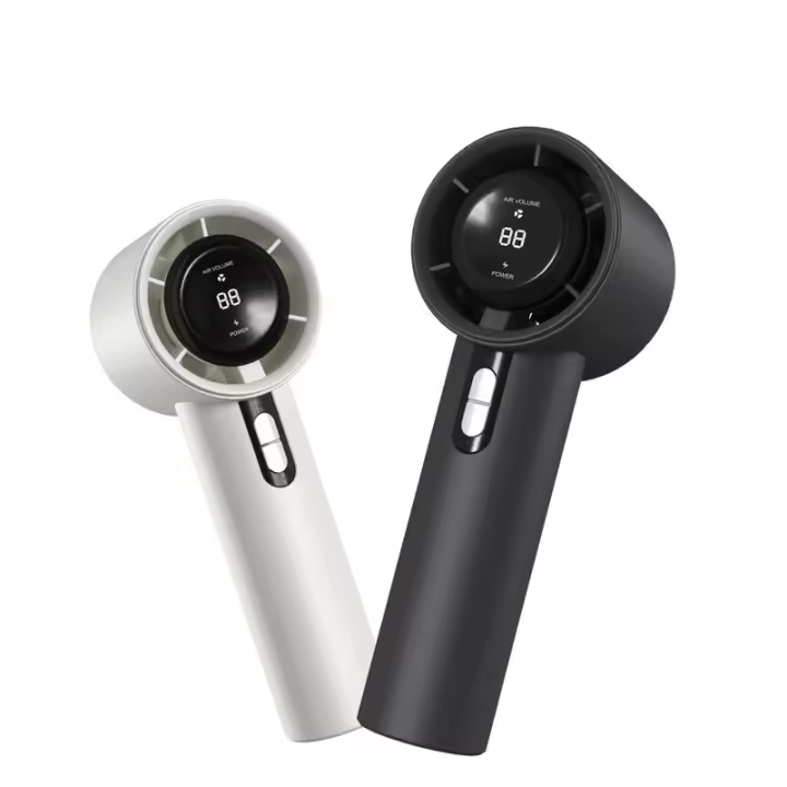 Ventilador portátil de mano, mini ventilador Turbo ajustable de velocidad (1-100), ventilador facial recargable USB de 3000 mAh, Pantalla digital, para Mujeres Gift, hatbres, viajes/campamentos/Al Aire Libre - 1