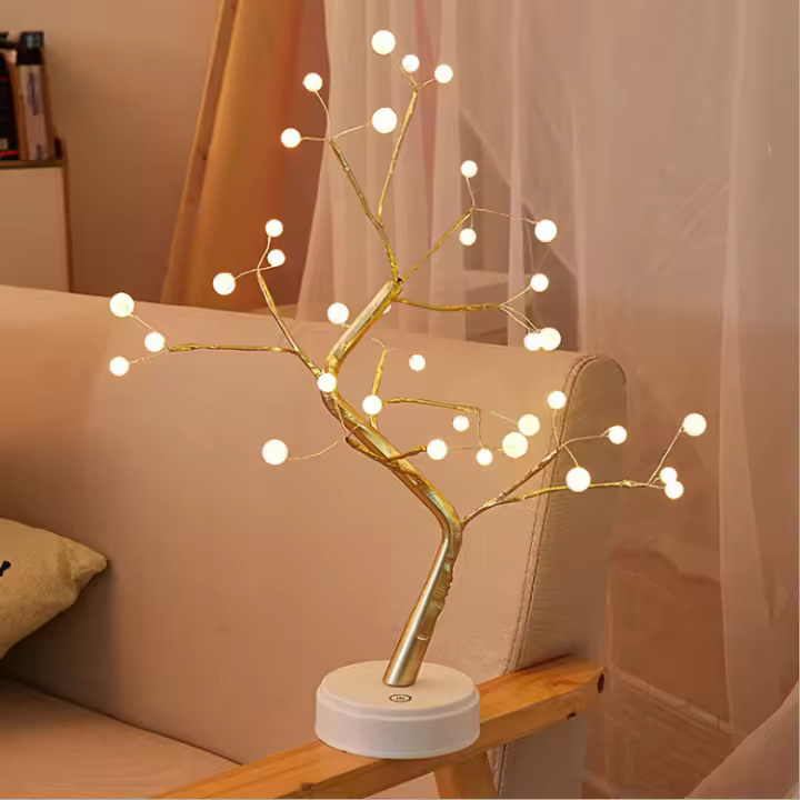 Lámpara De Bonsai Nocturna LED 36/108 Luces De Mesa Para Dormitorio Decoración Navideña - 1