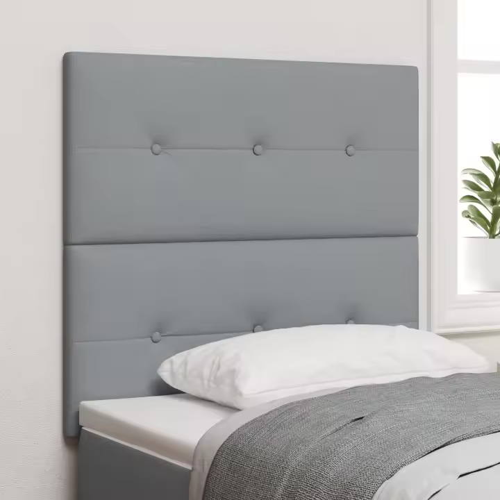 Cabecero vidaXL Tapizado con Botones Gris Claro 90 cm Tela - 1