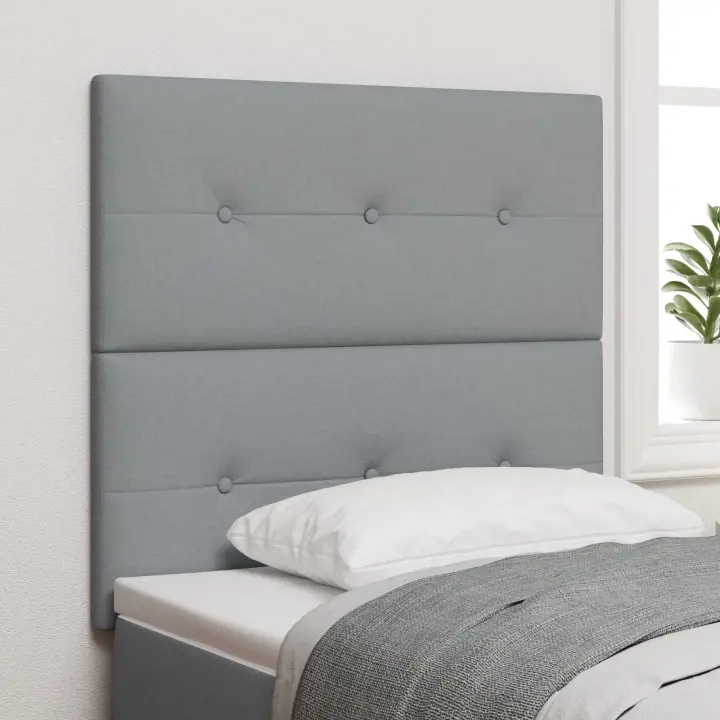 Cabecero vidaXL Tapizado con Botones Gris Claro 90 cm Tela - 1