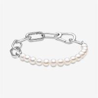 Pulsera de Perlas cultivadas de Agua Dulce tratadas con ME de Plata de Ley S925, pulsera exquisita, pulsera Hermosa y elegant, para Novia Gift, accesorio de vestir, Gift para ella - details 0