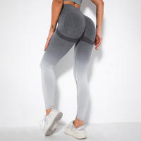 Leggings De Yoga Para Mujer Con Gradiente De Color Y Levantamiento De Glúteos Pantalones De Running Fitness Secado Rápido Talla True Leggings De Cintura Elástica De Nylon - details 21