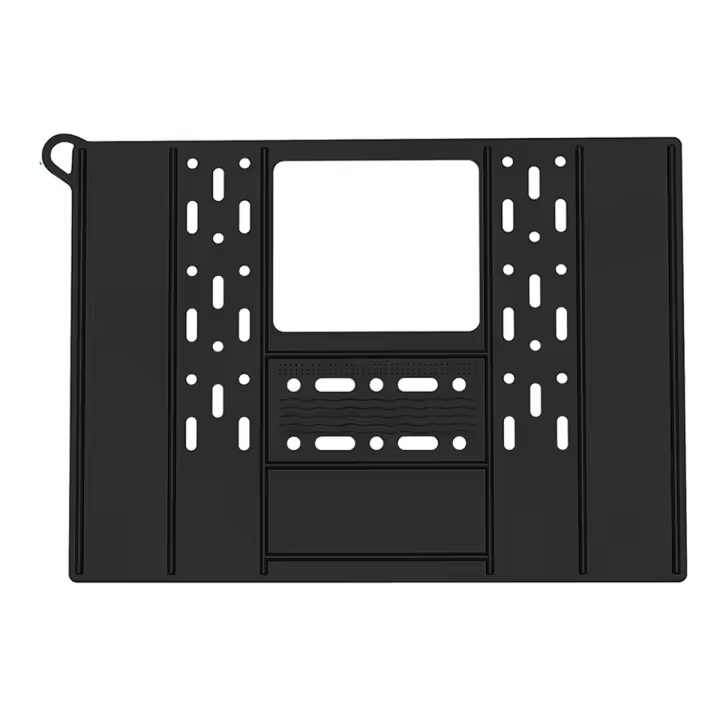 Organizador de Maquillaje para Baño y Cocina Cubierta de Fregadero de Silicona Resistente Negra Almacenamiento Adecuado para Espacio de Counter - 1
