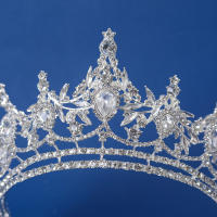 Crowns De Boda En Color Plata Moda Diadema De Princesa Con Cristales Para Mujer Accesorios De Cabello Para Novia - details 4