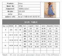 Vestido Bohemio Vintage De Verano Para Mujer Azul Con Cintura Elástica Estilo Casual Vestido De Playa Midi Con Mangas Butterflies - details 0