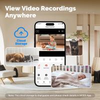 Cámara De Seguridad Inteligente MOESTuya WiFi Interior Con Visión Nocturna Infrarroja Y Detección De Movimiento Y Sonido Monitor Panorámico De Patrulla HD 4MP - details 8