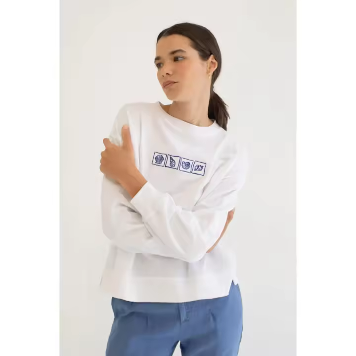 Mus & Bombon Sudadera Mujer Mustique Blanca - 1
