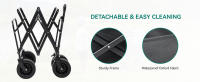 Carrito de Playa con Grandes Ruedas Universales, Carretilla Plegable con Mesa y 2 Portavasos Gran Capacidad 220 lbs, Altura del Mango Ajustable, Carro Camping para Jardín/Playa/Picnic (Negro) - details 2