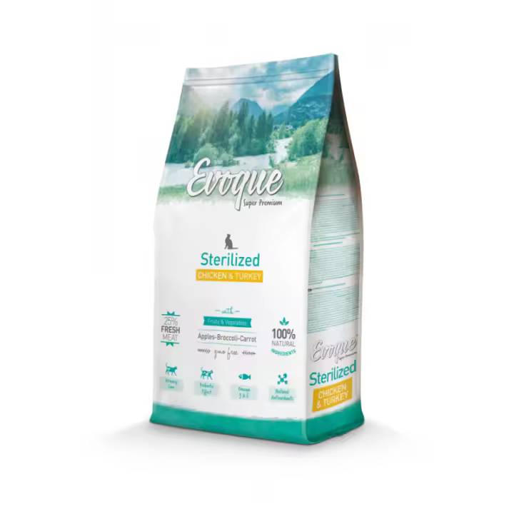 EVOQUE GATO ESTERILIZADO POLLO 8 Kg - 1