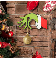 Nuevas Decoraciones De Navidad Etiqueta De Puerta De Madera Grinch Adorno Para Hogar Y Centros Comerciales Decoración Navideña - details 10