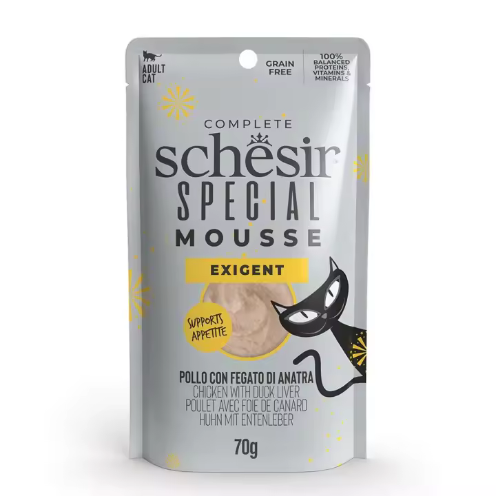 Schesir Special Mouse gatos Exigentes de Pollo 12x70 gr - 1