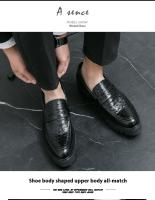 Zapatos Casuales De Cuero Para Hombres 2024 Nuevos Con Suela Gruesa Estilo Negocios Slip-On Loafers Moda Británica Zapatos Adultos No Impermeables Transpirables Talla Verdadera - details 8