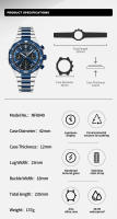 Reloj De Moda NAVIFORCE Para Hombres De Calidad Superior Acero Inoxidable Impermeable Clásico Cuarzo Reloj De Pulsera Grande Con Manos Luminosas Y Fecha Automática - details 1