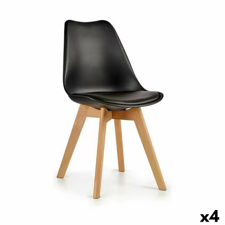 Silla de Comedor Marrón Negro 42 x 80 x 50 cm (4 Unidades) - 1