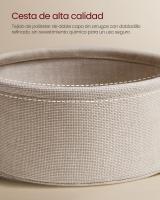 Mesa Auxiliar Redonda con Cesta de Tela - Espaciosa Mesa Lateral para Salón, Dormitorio o Mesita de Noche, Estilo Moderno, Disponible en Varios Colores - details 19