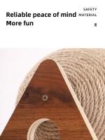 Juguete Para Gatos De Madera Sólida Con Alambre De Sisal Duradero Y Natural Juguete De Afilado Para Gatos Con Cordón De Sisal Para Subir Y Escalar - details 4
