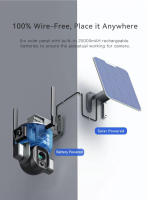 Cámara de vigilancia de seguridad solar inalámbrica para exteriores 4K 8MP 4G 360° Lente dual Zoom óptico 10X Detección de movimiento - details 1