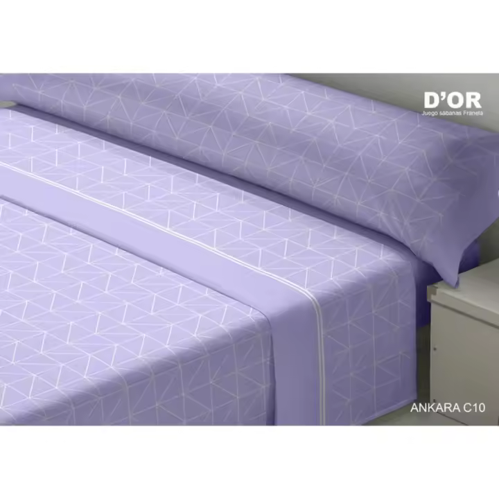 D'Or - Juego de Sábanas D'Or ANKARA Malva Cama de 150 Franela - 1