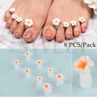8 Pcs Pack Separadores De Dedos De Pie De Silicona Herramientas De Pedicura Suaves Con Diseño De Margarita Corazón Y Diamantes Cuidado De Los Pies - details 2