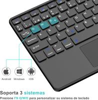 FGNS Teclado Inalámbrico Español Ñ con Panel Táctil， Teclado con TouchPad Bluetooth Inalámbrico de 10 Pulgadas Multi-función, [Español] QWERTY español, para Tablet/Pad/TV/Ordenador, - details 5