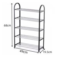 HOGUITA-Organizador de Zapatos de Metal de 5 Niveles con Estructura Negra y Estantes Blancos, Zapatero Funcional y Ahorro de Espacio,Ideal para Entrada, Pasillo y Sala de Estar - details 1