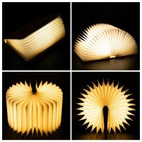 Lámpara De Mesa LED 3D Recargable Por USB Luz Nocturna De 3 Colores Plegable Creativa Con Imán Para Libros Iluminación Portátil - details 12