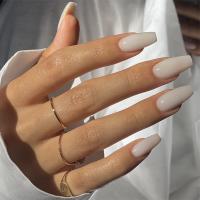 24Pcs Uñas Postizas Blancas En Gradiente Impermeables Presión En Uñas Falsas Cubiertas Completas Reutilizables Para Niñas Diseños Profesionales De Uñas Artísticas - details 31