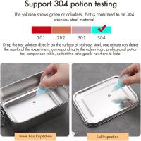 Stainless Steel Lunch Box, 850ML Bento Box with Lock Clip, Leak-Proof Portable Food Storage Container for Salad Sandwich - details 4