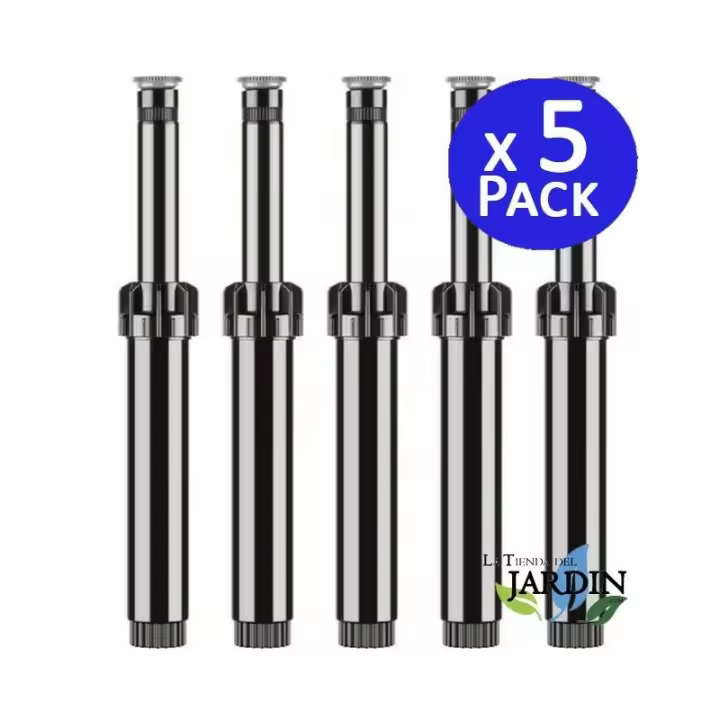 HUNTER Pack 5 Difusor Aspersor de riego Hunter 5,20 metros | Altura emergente 10 cm | Altura total 18,4 cm | rosca 1/2'' - 1
