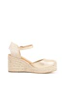 Lyla Wang Alpargatas doradas mujer de cuñas altas de esparto con plataforma ligera con plantillas acolchadas - details 4