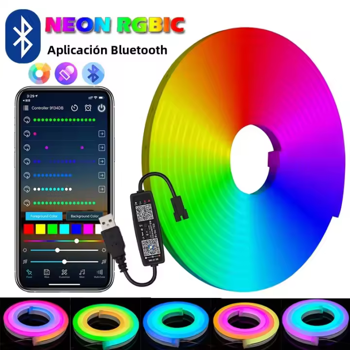 Luces Neón RGBIC Fita LED Con Sincronización De Música Bluetooth Luces LED Para TV Decorativas Inteligentes ZENGGE APP Luminoso Y Impermeable Para Dormitorio - 1