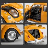 Coche De Escala 1:18 Beetle 1955 Juguetes De Aleación De Metal Con Luz Y Música Ruedas De Goma Vehículos Retro Para Colección Y Regalos Para Niños - details 4