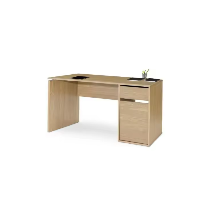 Muebles Mesa de Escritorio Serie Burgos 5214  Topkit con cajón y puerta y Medidas 74x140x50 - 1