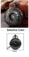 Reloj De Bolsillo Steampunk Vintage En Negro Para Hombre Y Mujer Con Números Romanos Y Cadena Colgante De Moda Unisex Regalo - details 5