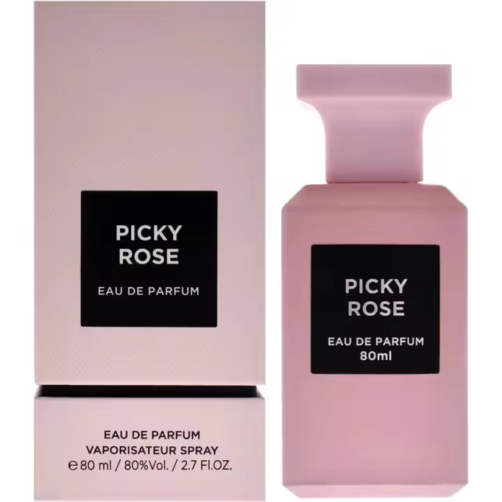 Perfume Árabe 100% Original Fragrance World Picky Rose para Mujer 80ml – Una Fragancia Floral y Sofisticada con Rosas Exquisitas, Notas Orientales NOVEDAD - 1