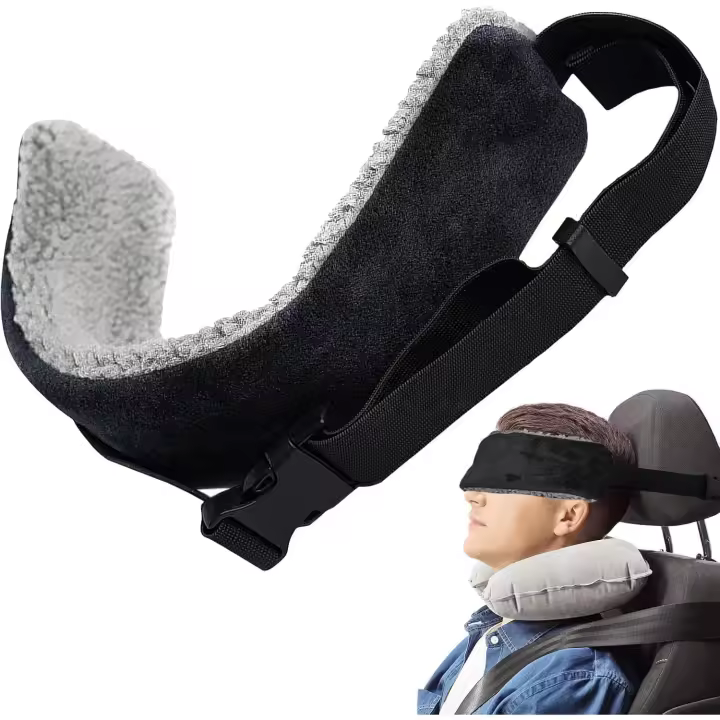 Almohada de viaje alternativa para cabezas de viaje, correas para la cabeza de avión y banda de soporte para la cabeza del coche, Soporte súper cómodo para Cabezas y Cuello para Aviones y Coches - 1