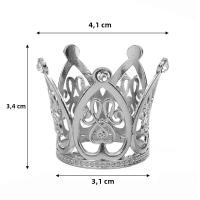 Mini Corona De Pastel Decoración De Boda Cumpleaños Para Niños Adorno De Cabello Con Tiara De Perlas Tamaño a 4.1*3.4*3.1cm - details 9
