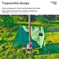 Escudo De Viento Para Estufa De Camping Pantalla De Viento Para BBQ Al Aire Libre Equipo De Camping Resistente Al Viento Herramienta De Cocina Para Madera De Fuego - details 0