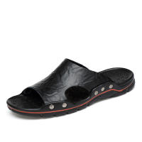MAEDEF Sandalias De Hombre Para Verano 2024 Cuero PU Suave Y Ligeras Zapatillas De Playa Comodidad Alta Estilo Casual Con Decoración Metálica - details 5
