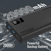 Promate Bolt-20Pro Powerbank 20000mAh USB-A Dual USB-C Negro - details 3