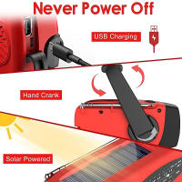 Luz De Camping Solar Con Radio AM/FM Y LED Multifuncional Recargable 2000mAh USB Luz De Mano Dinamo Para Exterior - details 5