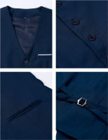 Chaleco De Traje Para Hombre Negro Formal Elegante Ajustado Para Bodas Cumpleaños Fiesta Oficina Vestimenta De Church Easter - details 4