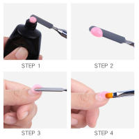 Cepillo De Uñas Para Extensión De Acrílico Y Gel Con Doble Finalidad Herramientas De Manicura Con Lápiz De Pintura De Flores Y Espátula Para Remover Gel - details 4