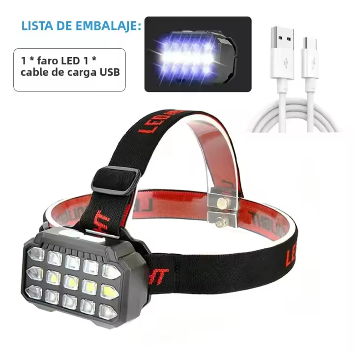 Linterna Frontal LED De Alta Potencia 10*UV +5*P40 Para Camping Pesca Caza De Escorpiones Doble Uso Con Batería De Litio Impermeable - 1