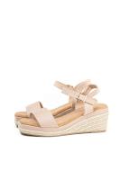 Lyla Wang Sandalias doradas mujer cuña mediana de espartos con plataforma - details 16